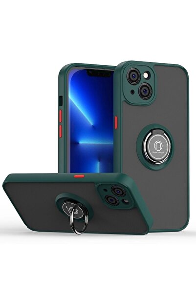Rivor Apple iPhone 13 & iPhone 14 Kılıf Kamera Korumalı Standlı Buzlu Kenar R...