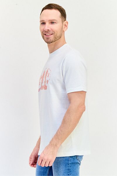 GAP Men Crew Neck Short Sleeves Brand Logo T-Shirt, White