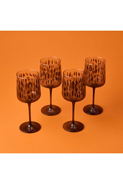 MATMEL Calista Set of 4 Footed Glasses - Black - 320 ml