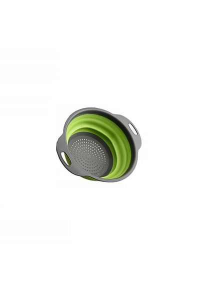 OEM Foldable colander, silicone and plastic, XL, 29 cm, green