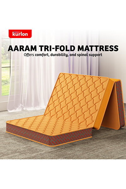 Kurlon Aaram , Tri-Fold, Travel Mattress, Single Size, 190x90x10 cm