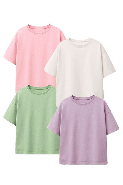 ZUZUNGA Tricou de bază pentru fete cu mânecă scurtă