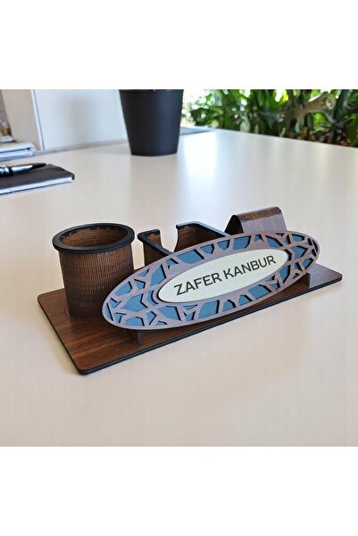 Grafiza Kişiye Özel Ahşap İsimlikli Kalemlik Babalar Günü Hediyesi