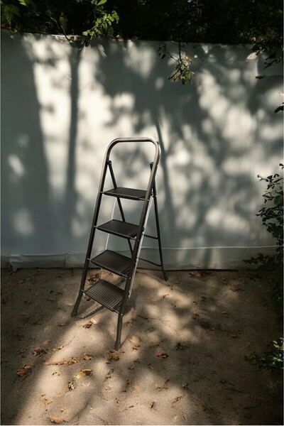 Saraylı Saraylı hardy siyah pratik seyyar merdiven 4 basamak - geniş basamaklı