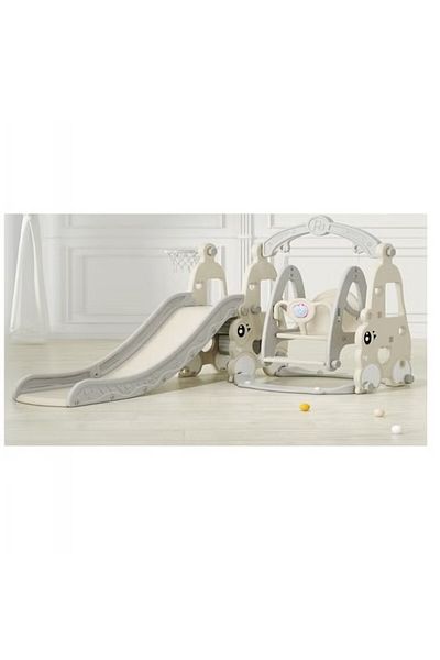 FULLJOY 3 in 1 Car Design Swing Slide with Basketball