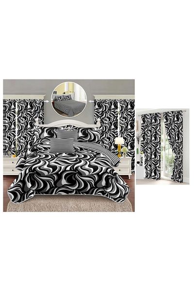 CHIRASO CHIRASO Bedding Set, 8 Pieces with Drapery, 230x240 Sheet, Duvet Cover and 4 Pillowcases