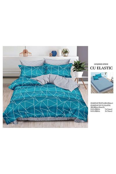 CHIRASO CHIRASO Finet Bedding Set, 6 Pieces, Fitted Sheet 180x200, Duvet Cover 200x230, 4 Pillowcases, Print