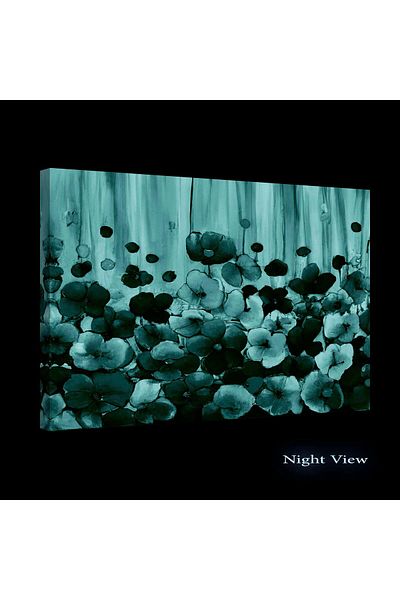 startonight Tablou DualView Startonight Acuarela Flori Albastru Pur, luminos in intuneric, 60 x 90 cm