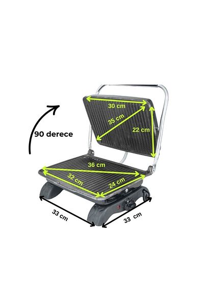 Dökümix Iron Cast Black 1800 Watt 4-6 Slices Home-Industrial-Buffet Type Toaster and Grill