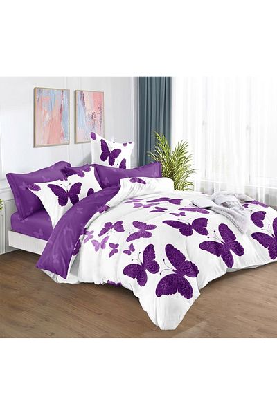 CHIRASO CHIRASO Finet Bedding Set, 6 Pieces, Double Bed, Sheet 180x200, Duvet Cover 200x230, 4 Pillowcases