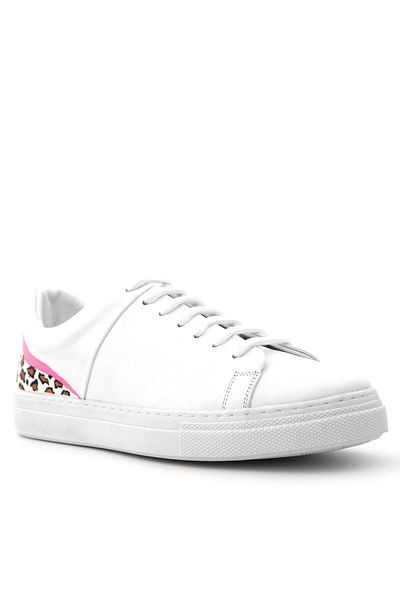 Rakerplus Tbons Special Design White Genuine Leather Women's Lace-Up Sneaker Shoes