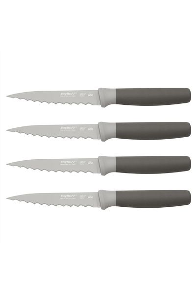 Berghoff Steak knife set, 4 pieces, 11.5 cm, Steel, Grey