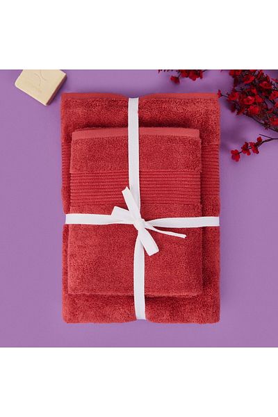 MATMEL Ella 2-Piece Turkish Bath Set - Dried Rose - 50X70 cm + 70X140 cm