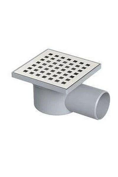 flores Plastic floor drain, with side outlet, grey, 100 x 100 mm, outlet 32 ​​mm