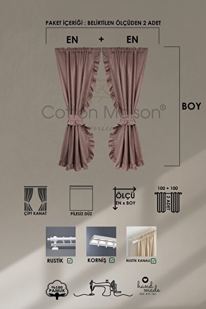 cotton maison Διπλό Πτερύγιο Πολυ Κουρτίνα - Κάθετα βολάν