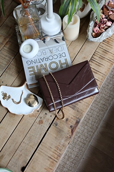 Moom Bag Women's Bitter Brown Patent Leather Envelope Box Shoulder Bag