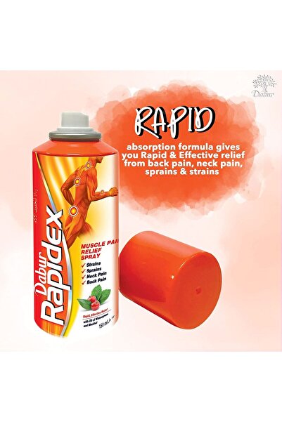 Dabur Rapidex Herbal Muscle Pain Relief Spray 150 ml Quick Relief From Muscle, Joint & Back Pain