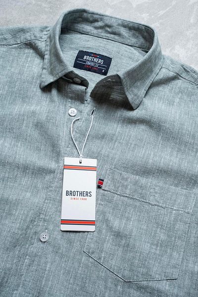 Brothers Men's Comfort Fit Short Sleeve Single Pocket Washed Cotton Linen Shirt Lunas Ss B01.251.609 - Hak