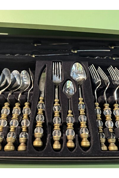 hediye Esterhomedecor 6 Person 24 Piece Fork Spoon Knife Set Rustic