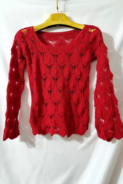 Tanos Women's Summer Cotton Openwork Drop Collar Spanish Sleeve Embroidered Blouse