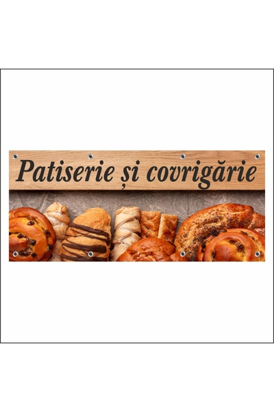media Banner "Patiserie si covrigarie" model 1, 150 x 60 cm