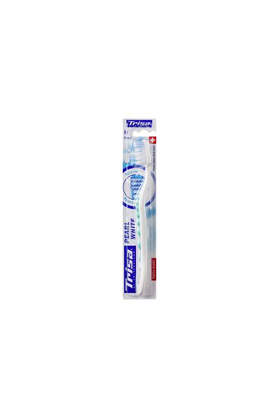 Trisa Pearl White Hard Manual Toothbrush 627178 Green