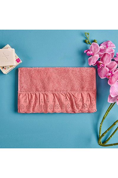 ASPARTAM Frilly Hand Towel - Dried Rose - 30X50 cm