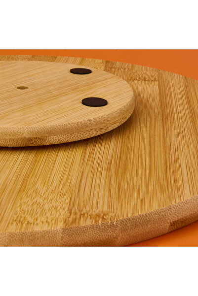 ASPARTAM Bamboo Rotating Presentation Stand - Light Brown - 31 cm