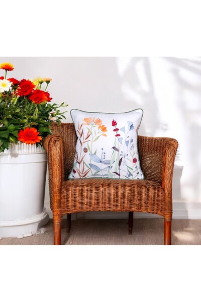 ASDİVA Digital Printing Garden Themed Floral Pattern Decorative Throw Pillow Case 45X45