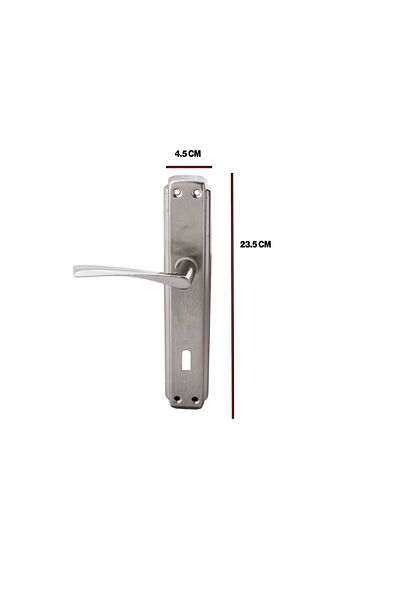 NZB Room Door Handle 5 Sets Nickel Inox Mirrored Suitable for Right Left Interior Exterior Wood Pvc Metal Steel Gate Handle