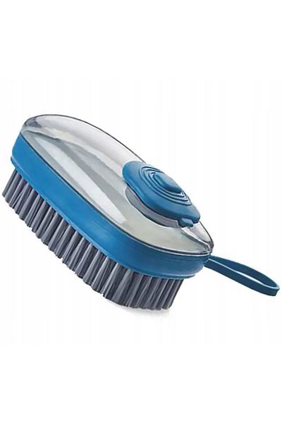 OEM Brush with detergent container, plastic and silicone, blue
