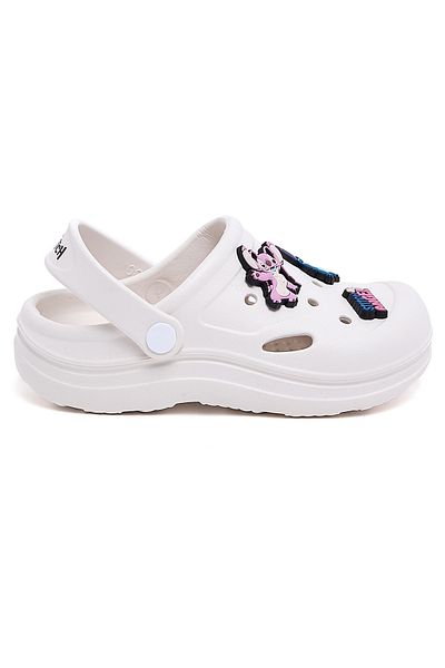 R&B Cream Jibbitz Slingback Clogs