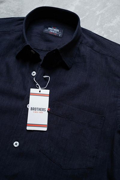 Brothers Men's Comfort Fit Short Sleeve Single Pocket Washed Cotton Linen Shirt Lunas Ss B01.251.609 - Lac