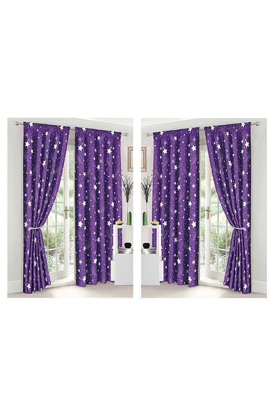 CHIRASO CHIRASO Finet Bedding Set, 8 Pieces with 2 Curtains, Fitted Sheet 180x200, Duvet Cover 200x230, 4 Pillowcases