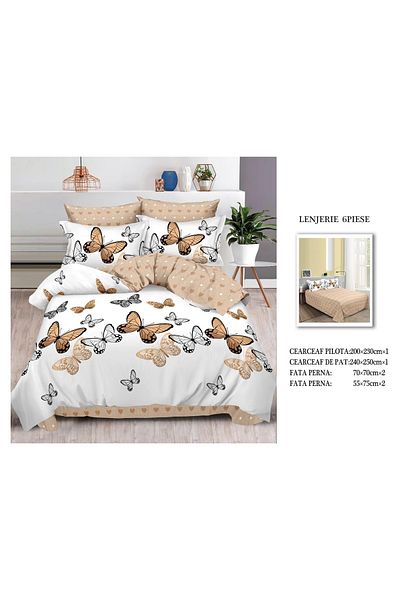 CHIRASO CHIRASO Finet Bedding Set, 6 Pieces, Sheet 240x250, Quilt 200x230, 4 Pillowcases, Print