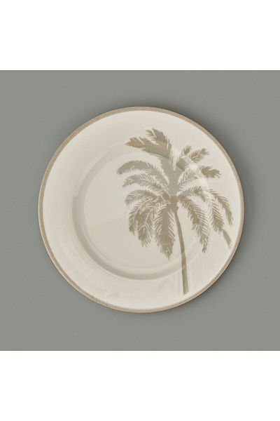 MATMEL Palm Dessert and Breakfast Plate - Cream / Beige - 21 cm
