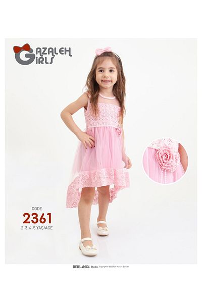 GAZALEH Summer Buckle Girls Tulle Dress