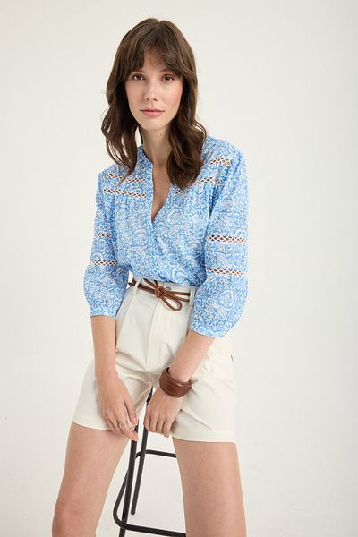 Masha Kate Pleated Cotton Shorts