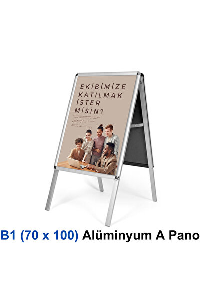 B1 Alüminyum A Pano (70x100 cm) – | Çift Taraflı Katlanabilir | - | Reklam Standı |
