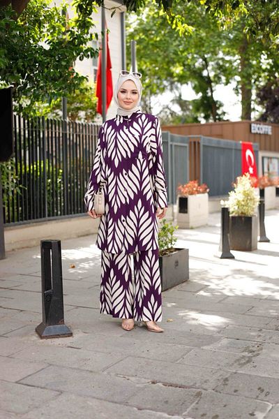 Enans Design Women's Hijab 2-Piece Set Tunic & Trousers