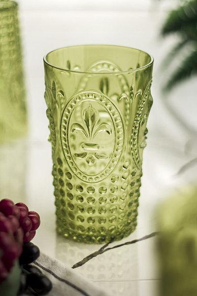 EWs Acrylic Dark Green 6-Piece Tall Glass & Water Soft Drink Glass 750 ml (Large Size & Not Glass)