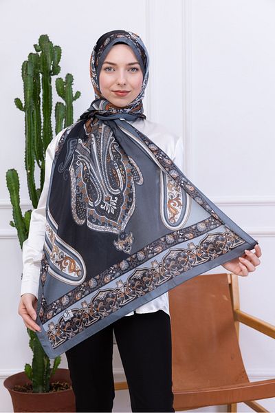 aldyoo Retro Ethnic Pattern Idol Janjan Shawl Gray
