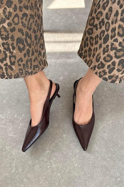 STRASWANS Cuesta Women's Heeled Wrinkled Leather Shoes Burgundy