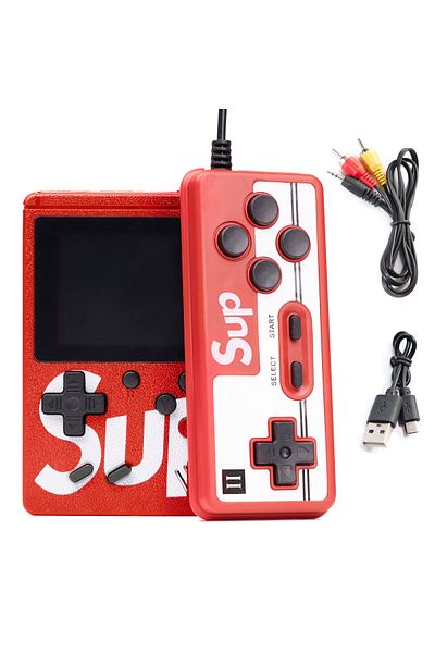 kik Mini portable retro console, Game Box with 400 games, red