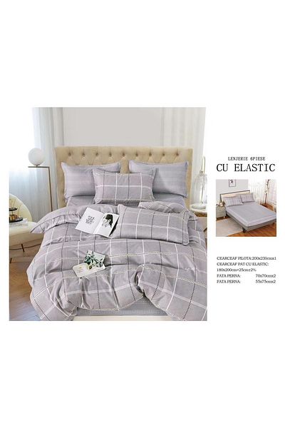 CHIRASO CHIRASO Finet Bedding Set, 6 Pieces, Fitted Sheet 180x200, Duvet Cover 200x230, 4 Pillowcases, Print