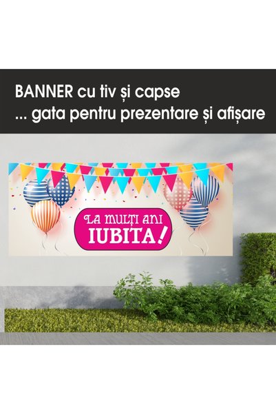 media Banner "La multi ani iubita" model 1, 250 x 100 cm