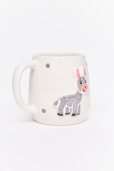 Loomart 3D Cute Donkey Figured Handmade Ceramic Mug Cup 400 ml