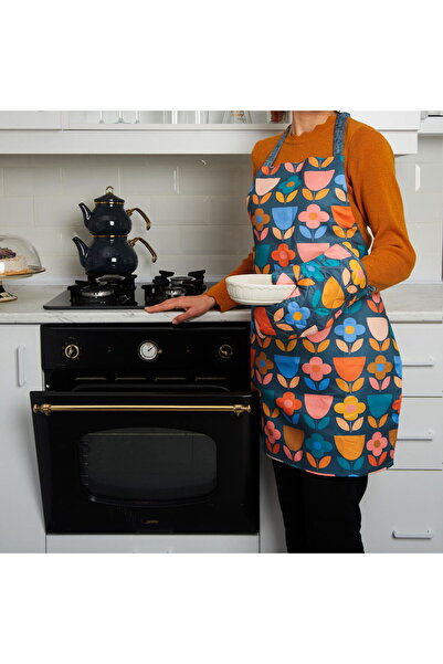 MATMEL Colorful Retro Flower Kitchen Apron - 65X75 cm
