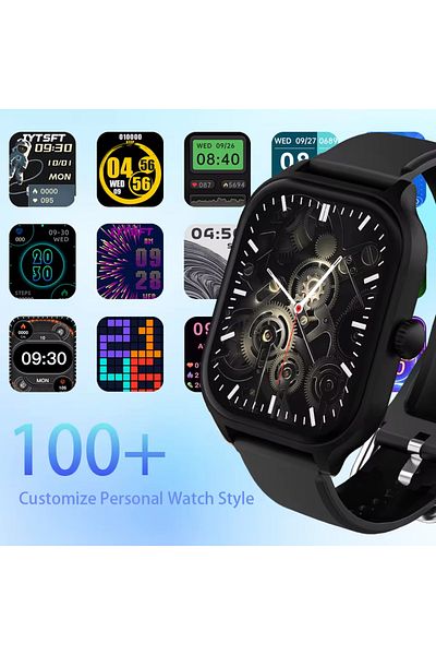 LAXASFIT Black 2024 New Fashion Voice Call Smart Watch Sports Fitness Waterproof Heart Rate