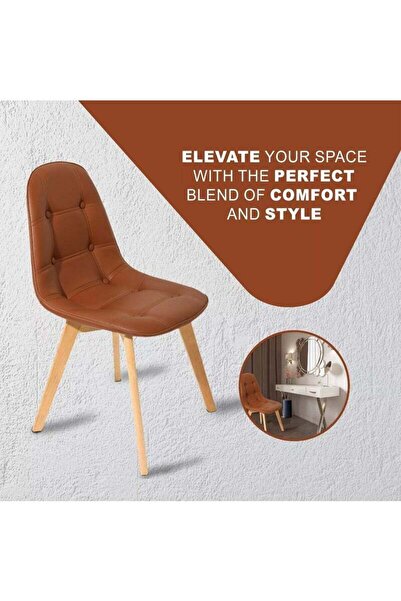 Taimi Wooden Dining Chair With Padded Seat Designed For Home Kitchen Lounge And Office, Brown